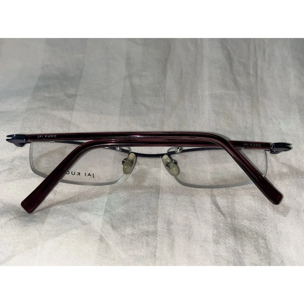 JAI KUDO OPTICAL EYEGLASSES HALF RIM PINK NEVER USED 408 M75 49-18-135